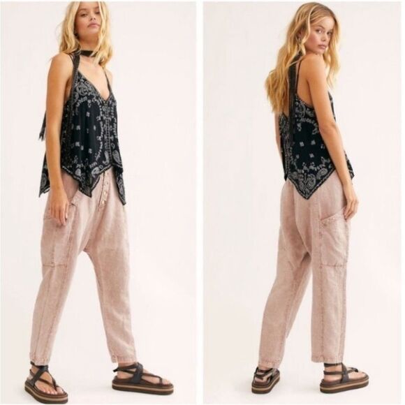 Free People NEW Desert Daze Harem Pants in Light Pink size 10 - Picture 1 of 12